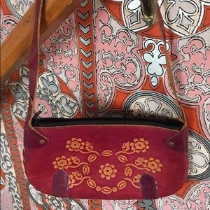 Boho leather handbag